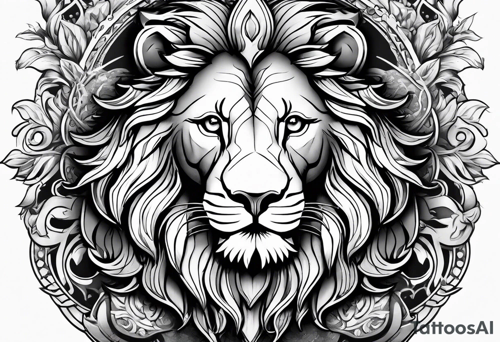 heraldic lion tattoo idea
