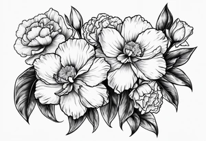 Two carnations and Two daffodils tattoo idea