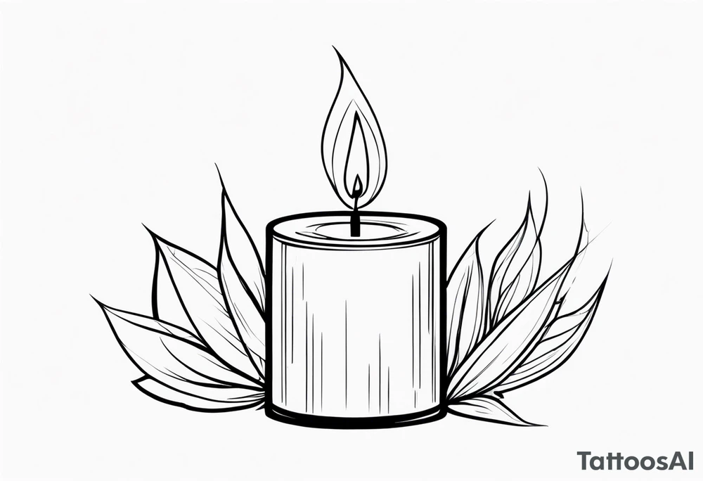 dainty candle tattoo idea