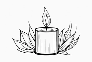 dainty candle tattoo idea