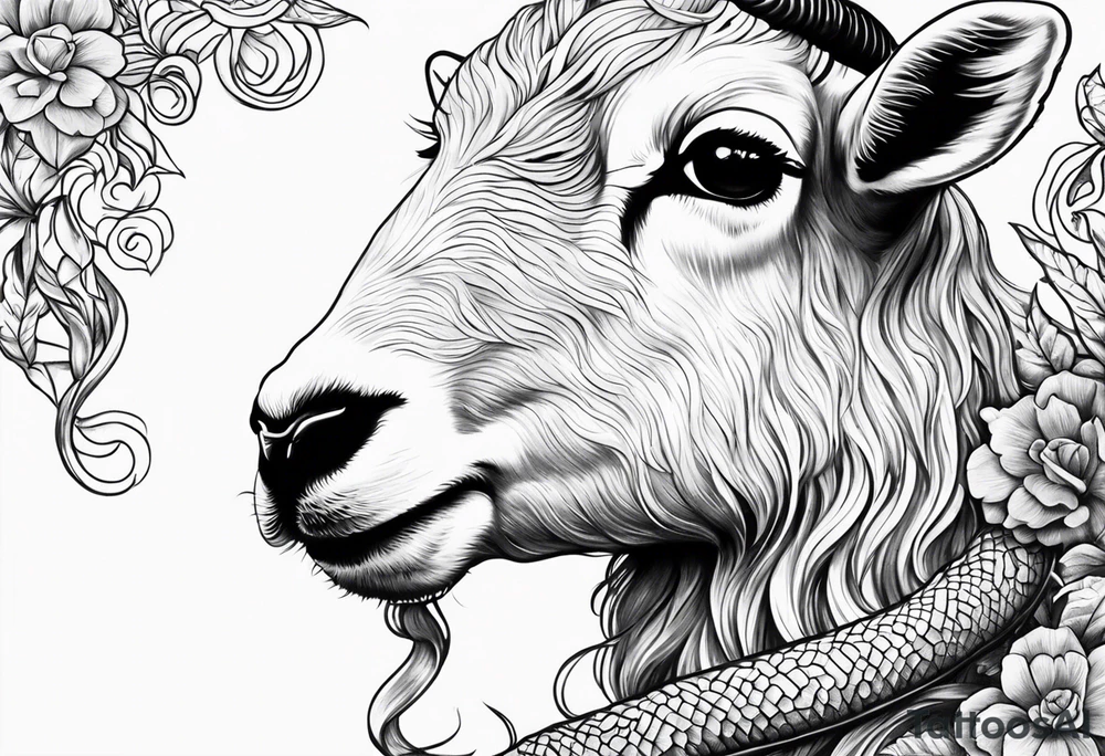 Tattoo of lamb eating a snake tattoo idea