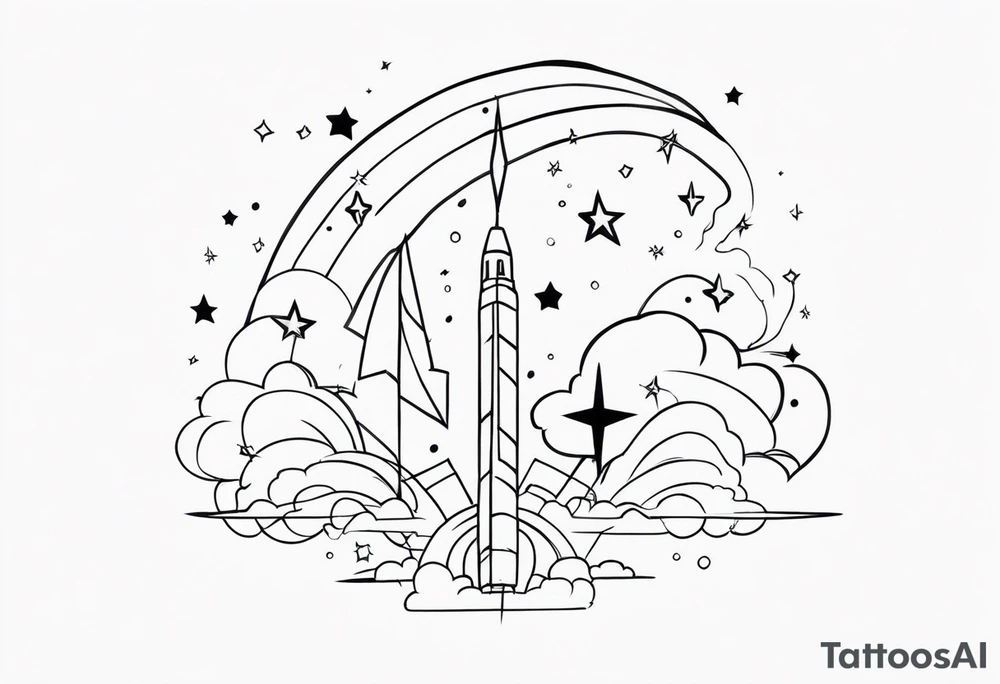 galaxy lightning tattoo idea