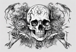 wicth with bones arround tattoo idea