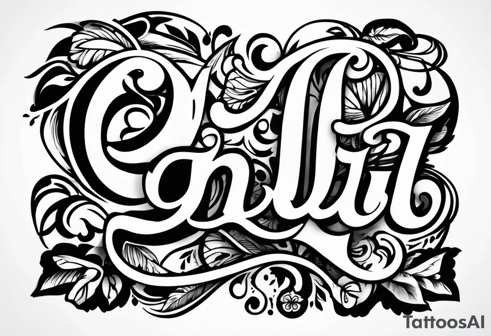 Letters "GNBLU" tattoo idea
