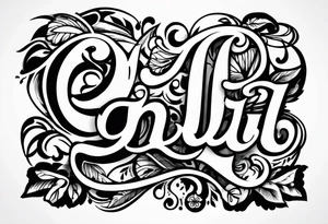 Letters "GNBLU" tattoo idea