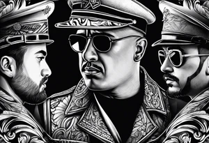 Gangster art in black and white tattoo idea