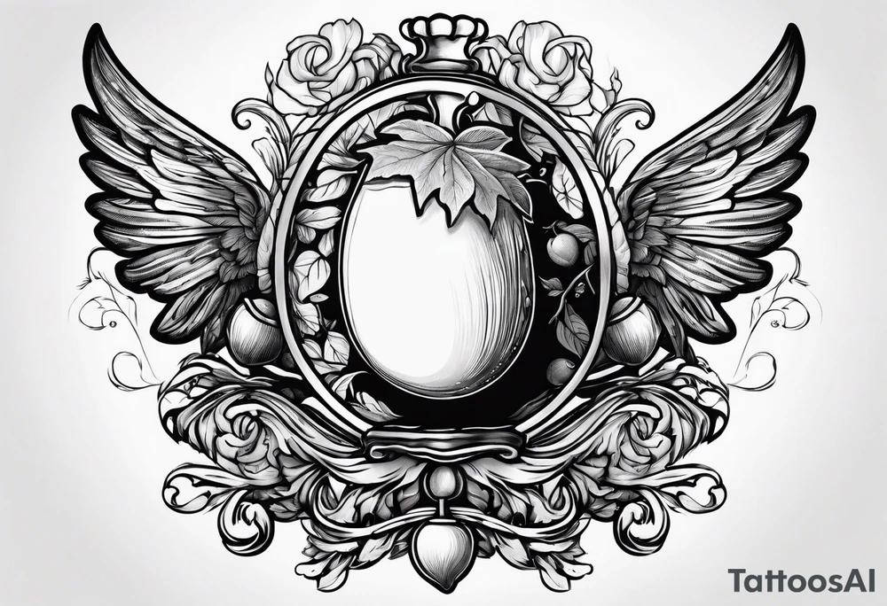 Acorn being carried by angel tattoo idea