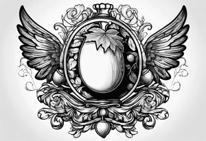 Acorn being carried by angel tattoo idea