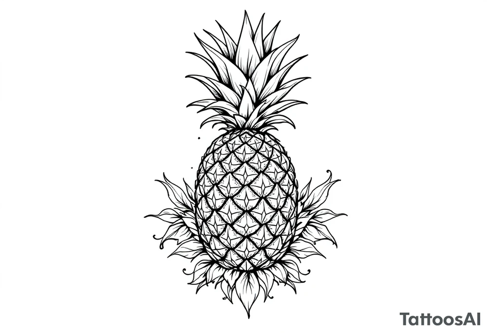 Crown pineapple vagina anus tattoo idea