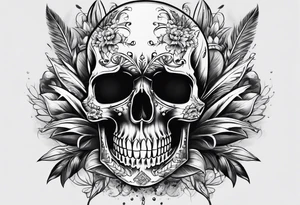 skull with 3 bullets in head tattoo idea