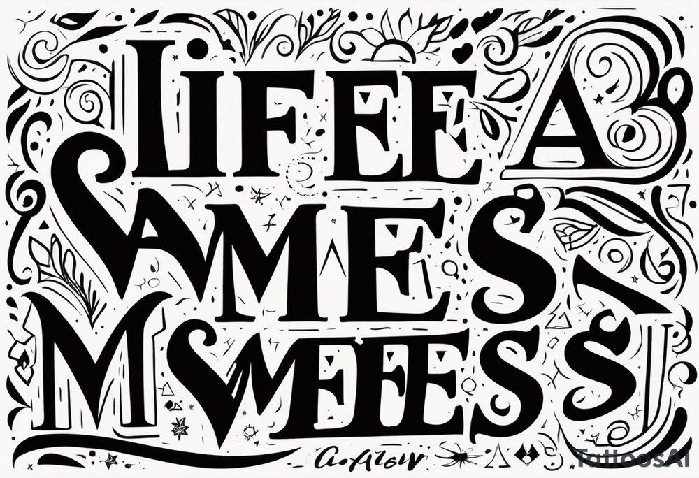 Life’s a mess tattoo idea