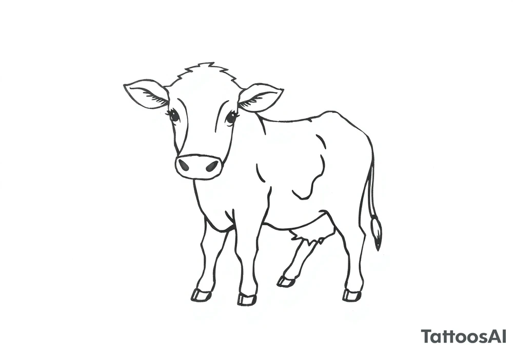small black and white patched cow tattoo idea
