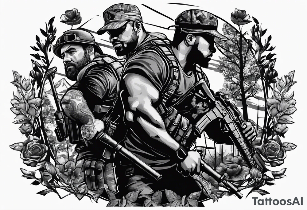 Rucking, brotherhood, shadows, fitness, GrowRuck tattoo idea