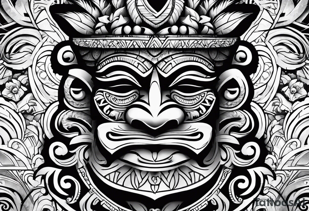 hawaiian tiki tattoo idea