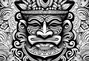 hawaiian tiki tattoo idea