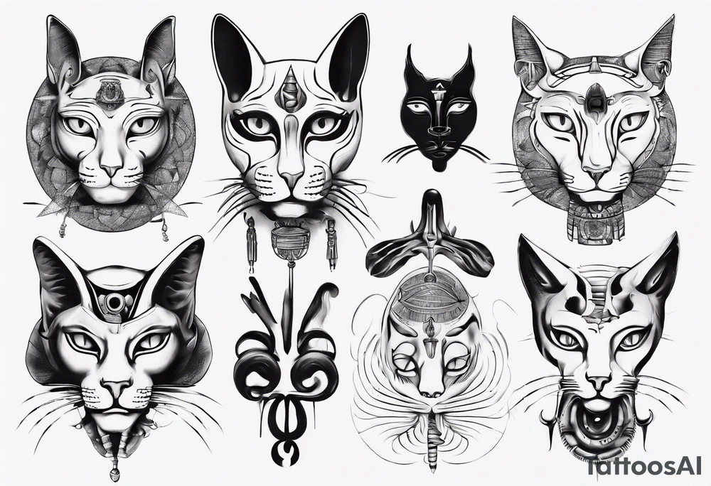 Egypt god cat tattoo idea
