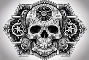 sacredgeometry, skull, clock, life, love tattoo idea