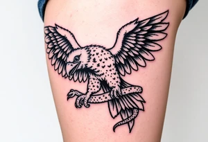 An eagle holding a serpent in his talons tattoo idea