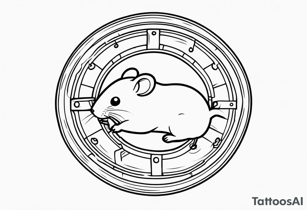 A hamster running in his wheel tattoo idea