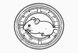 A hamster running in his wheel tattoo idea