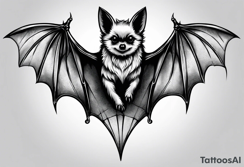 small bat, no detail tattoo idea