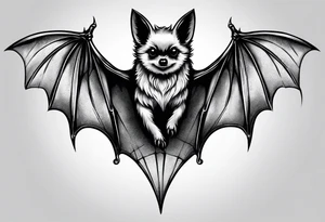 small bat, no detail tattoo idea