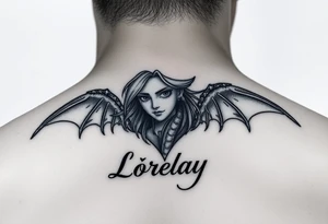 Créame un tarro en miniatura para la parte baja del bicep de una personaje principal de dragón Ball con el nombre dé Lorelay, el diseño representa a mi hermana pequeña tattoo idea
