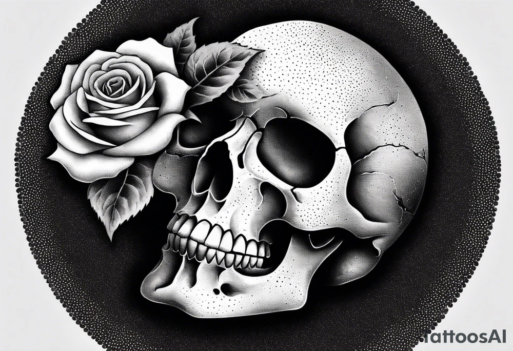 skull with rose tattoo idea