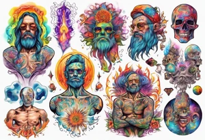 A man  having a psychedelic trip tattoo idea