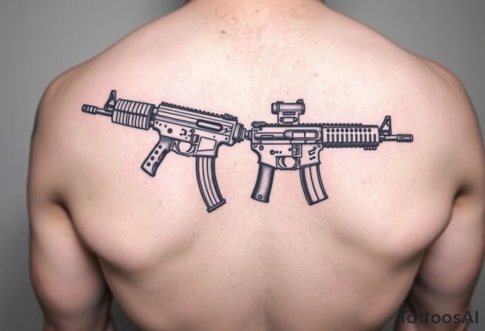 ak 47 and a uzi tattoo idea