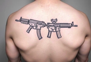 ak 47 and a uzi tattoo idea