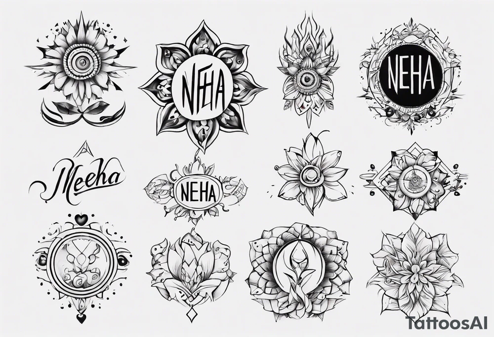 Name Neha tattoo idea
