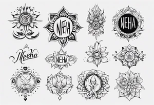 Name Neha tattoo idea
