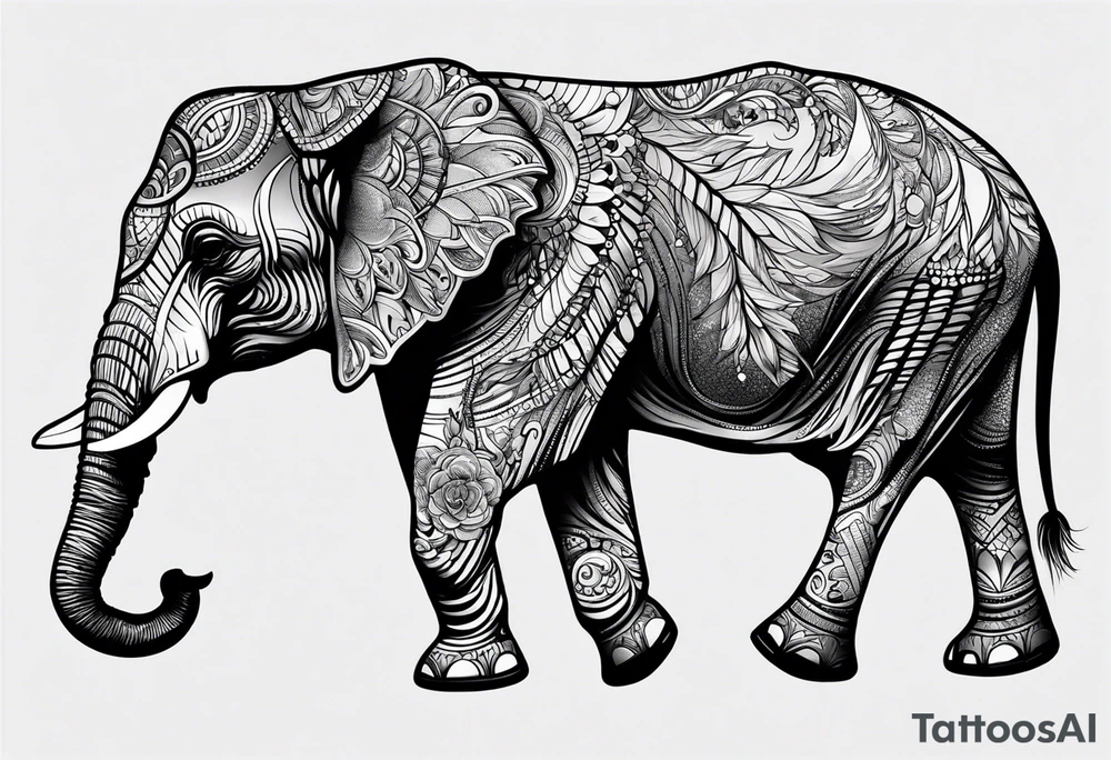 baby elephant tattoo idea