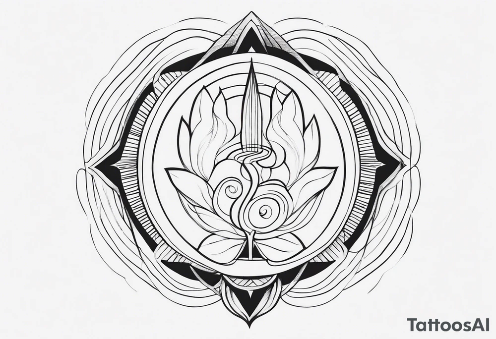 Fine line showing power of mind body and soul tattoo idea