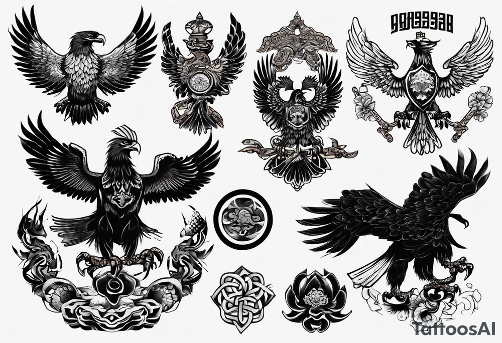russian eagle tattoo idea