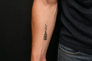 bubbles up from a bottle tattoo idea