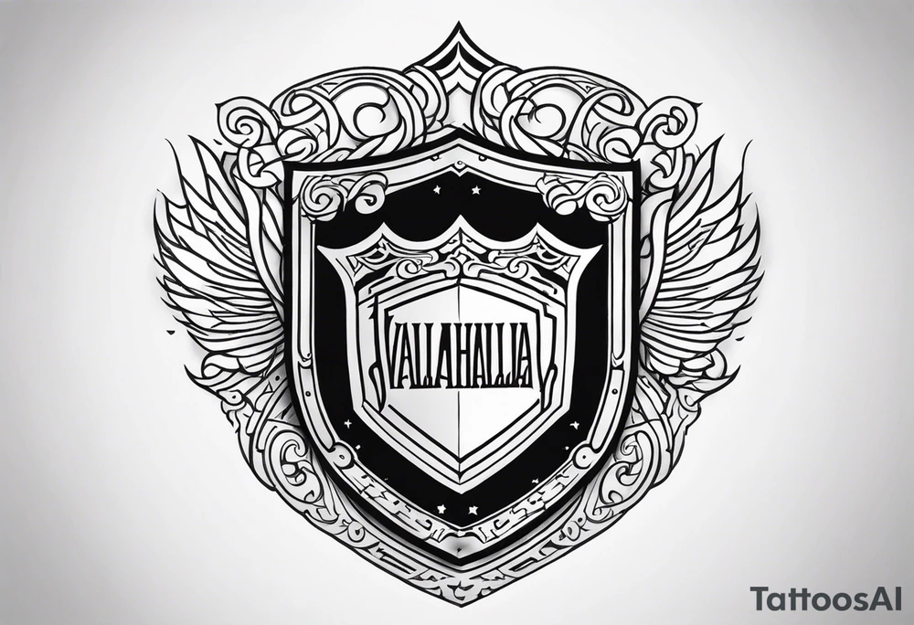 Valhalla steps shield tattoo idea