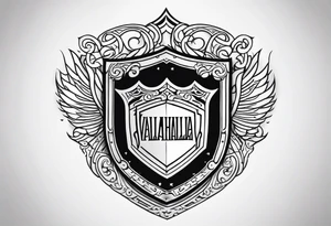Valhalla steps shield tattoo idea