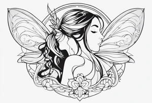 Fairy with the word miate tattoo idea