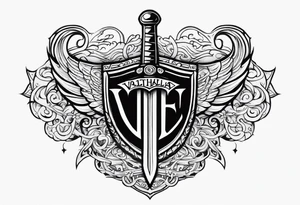 Valhalla sword shield heaven tattoo idea