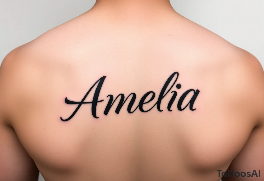 Amelia in script font tattoo idea