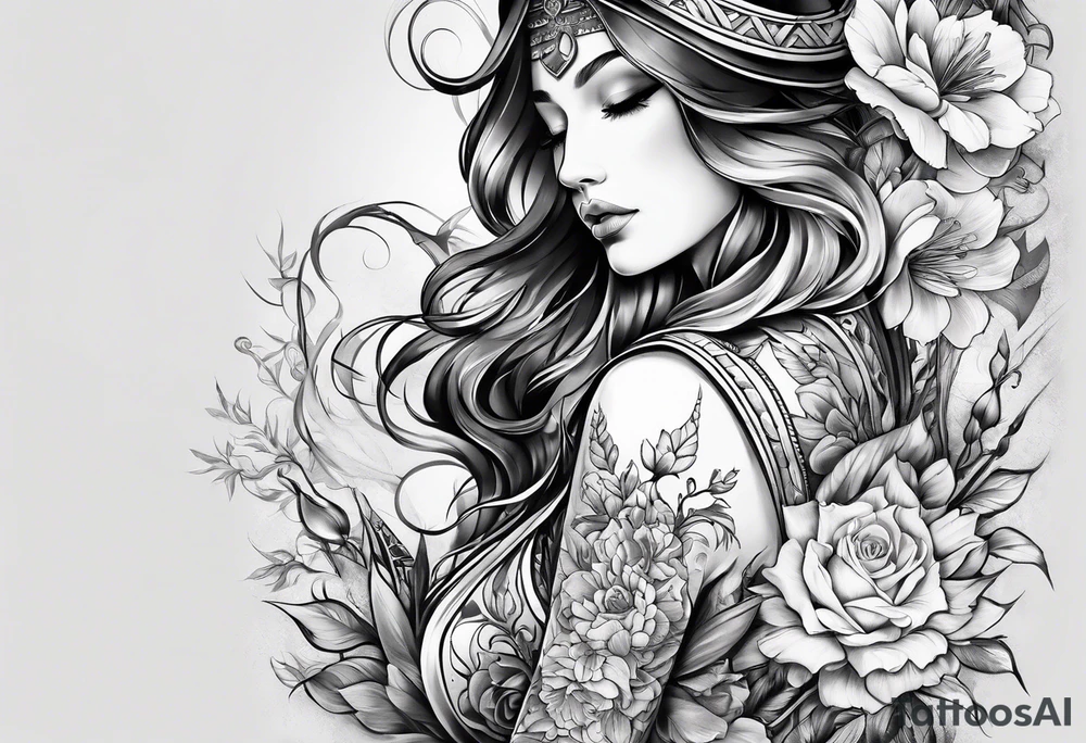 Sleeve tattoo religious tattoo idea