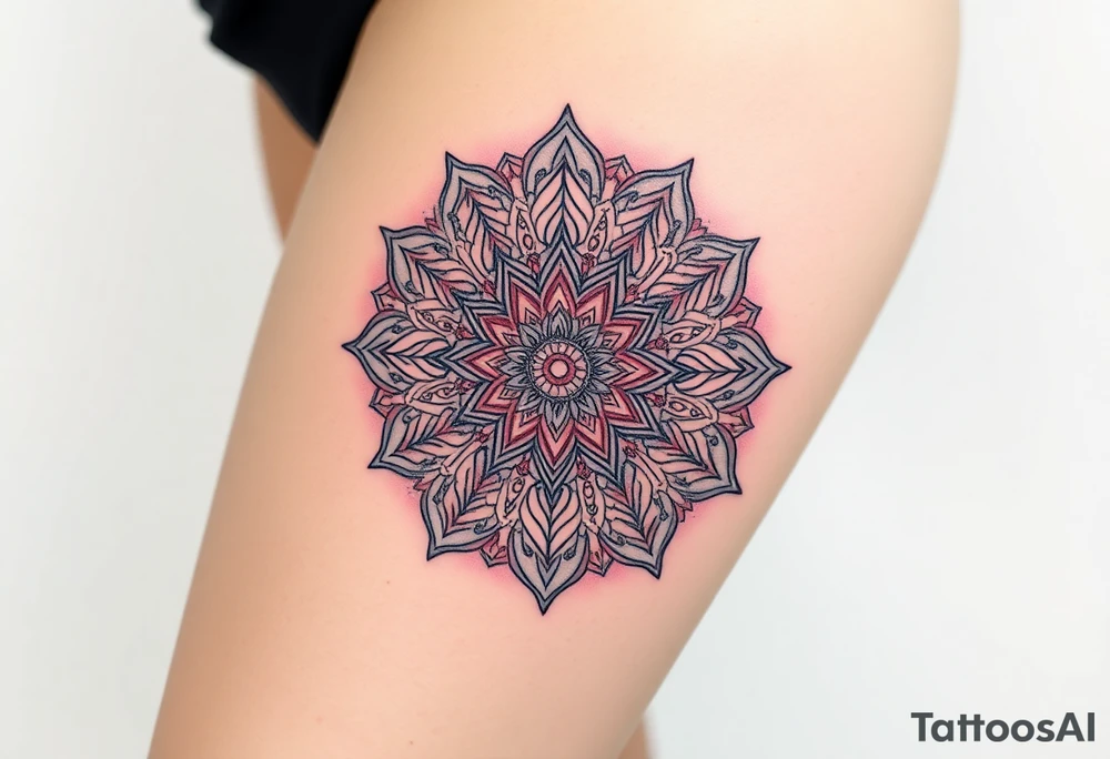 intricate mandala with sacred geometry and cosmic elements tattoo idea
