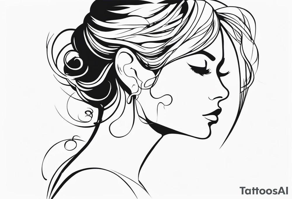 Abstract Fae profile tattoo idea