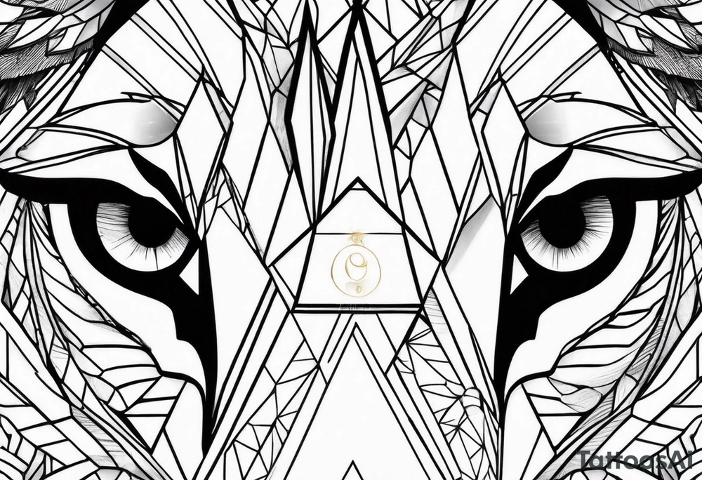 Lion eye and wolf eye tattoo idea