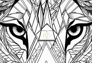 Lion eye and wolf eye tattoo idea