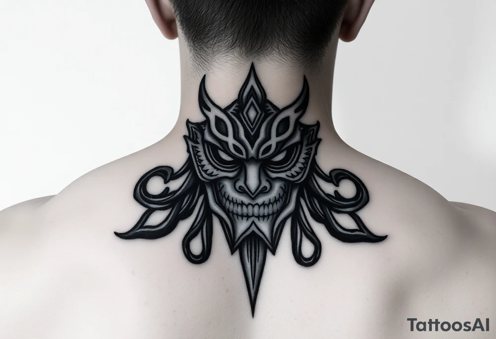 frieren with oni mask tattoo idea