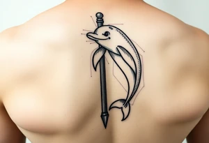 Sexy Cartoon dolphin on a stripper pole tattoo idea