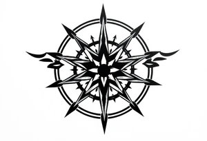Double layered compass rose tattoo idea